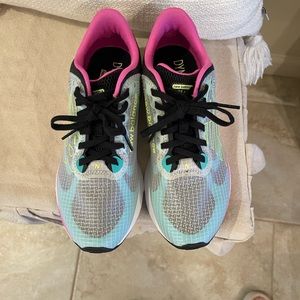 Multi colored tennis shoes